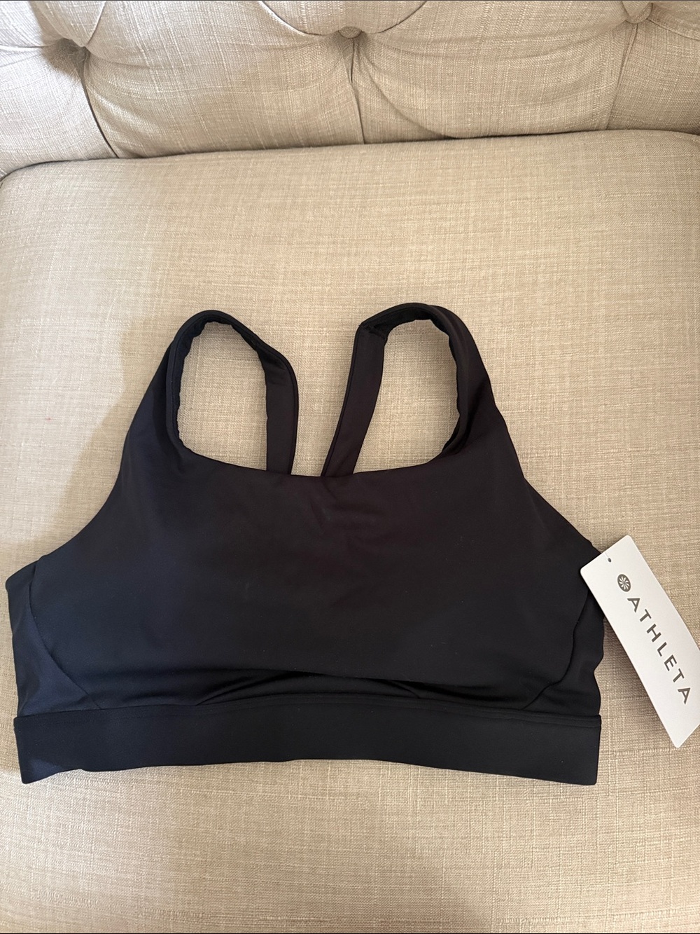 Athleta Black Sports Bra with Supportive Band Size Medium Brand New